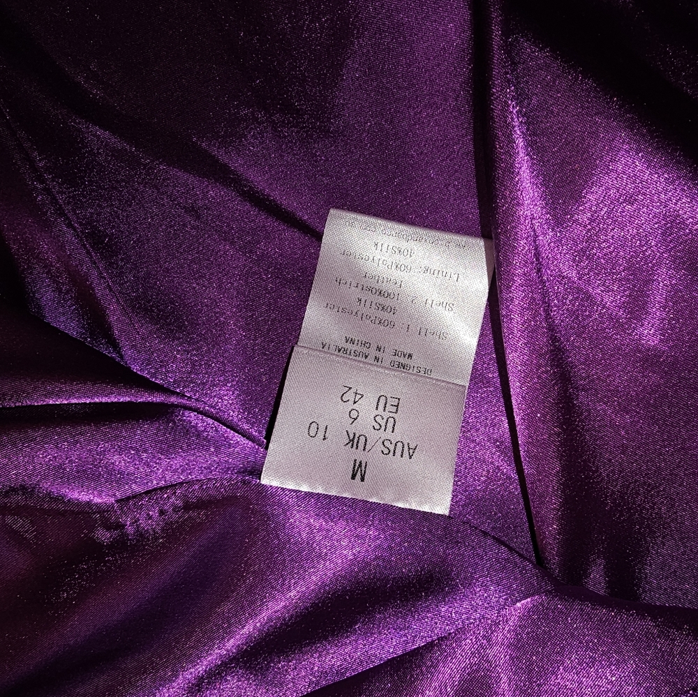 Bronx and Banco Odessa purple blazer Ostrich feather dress Size medium/US 6 - Picture 13 of 14